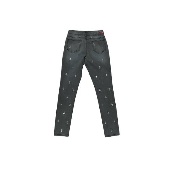 Sundance Primrose Party Gray Charcoal Wash Skinny Jeans Sequins Bling Size 26 - Picture 5 of 7